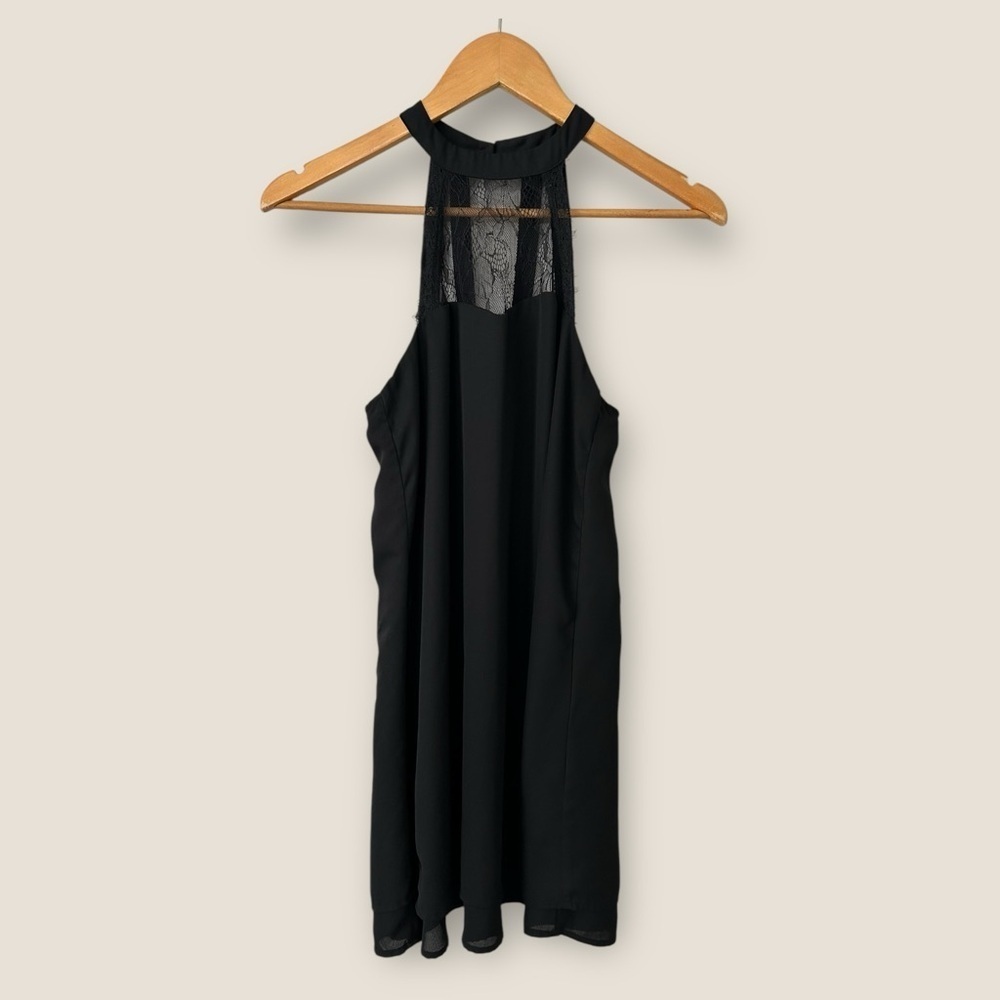 Tobi Black Lace Halter Dress